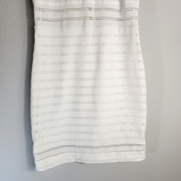 Urban Outfitters Silence + Noise Ivory Bodycon Eyelet Cutout Mini Dress-Size S - Picture 3 of 8